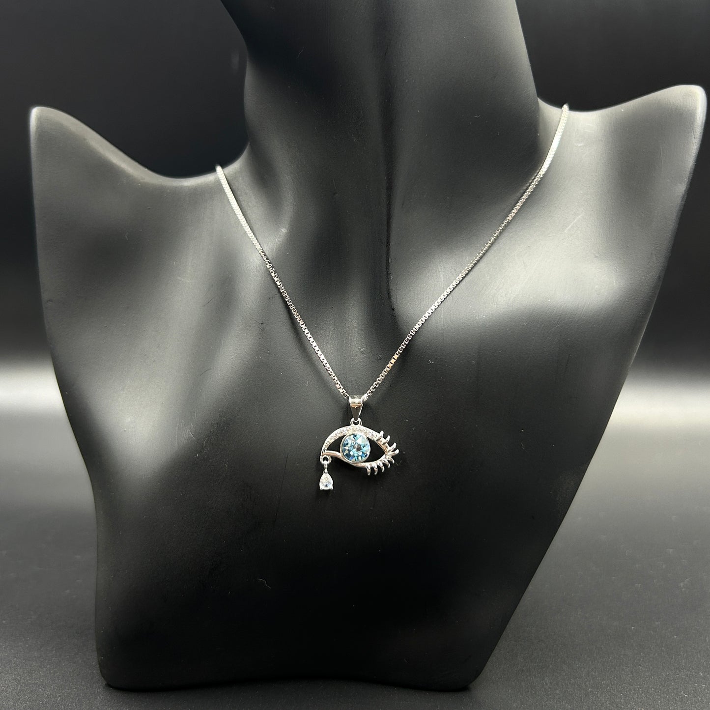 Evil Eye Pendant and Chain - Silver Pendant and Chain