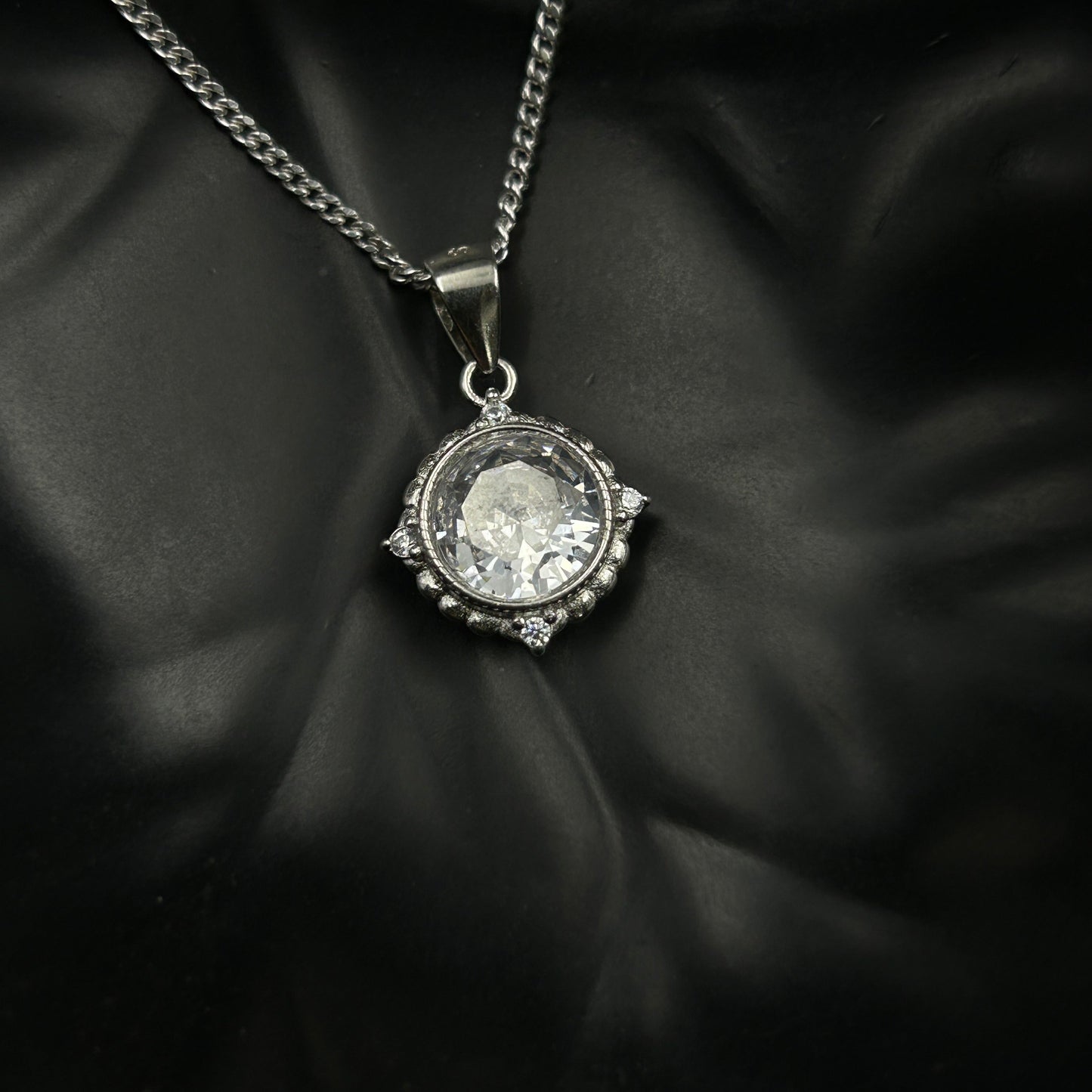 Silver Solitaire Pendant - Minimal Pendant (11)