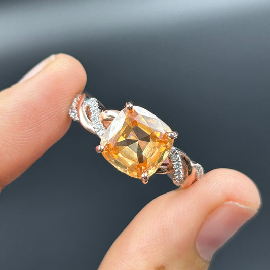 Women's Orange Sapphire - Silver Ring