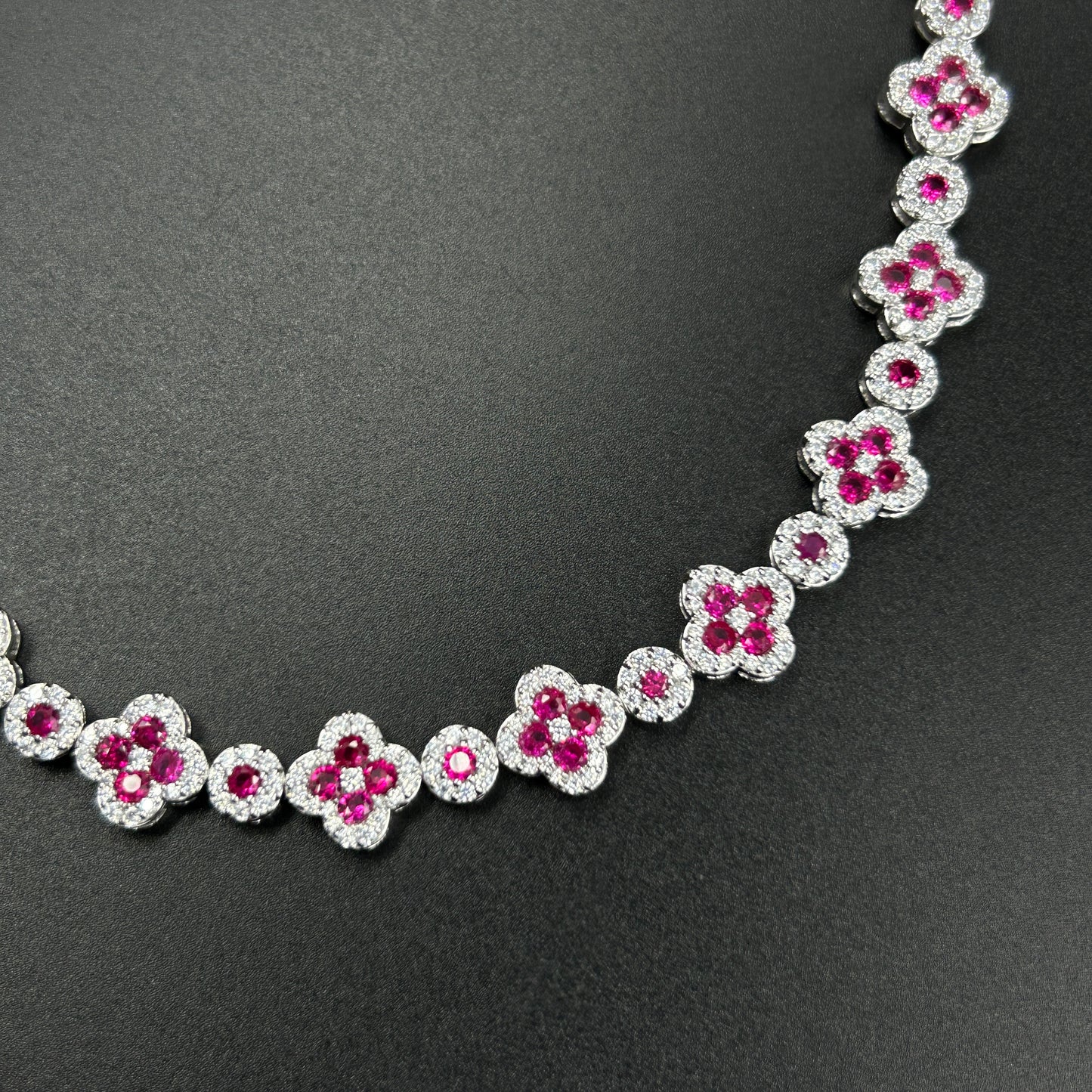 Sparkling Sapphire & Diamond Silver Bracelet