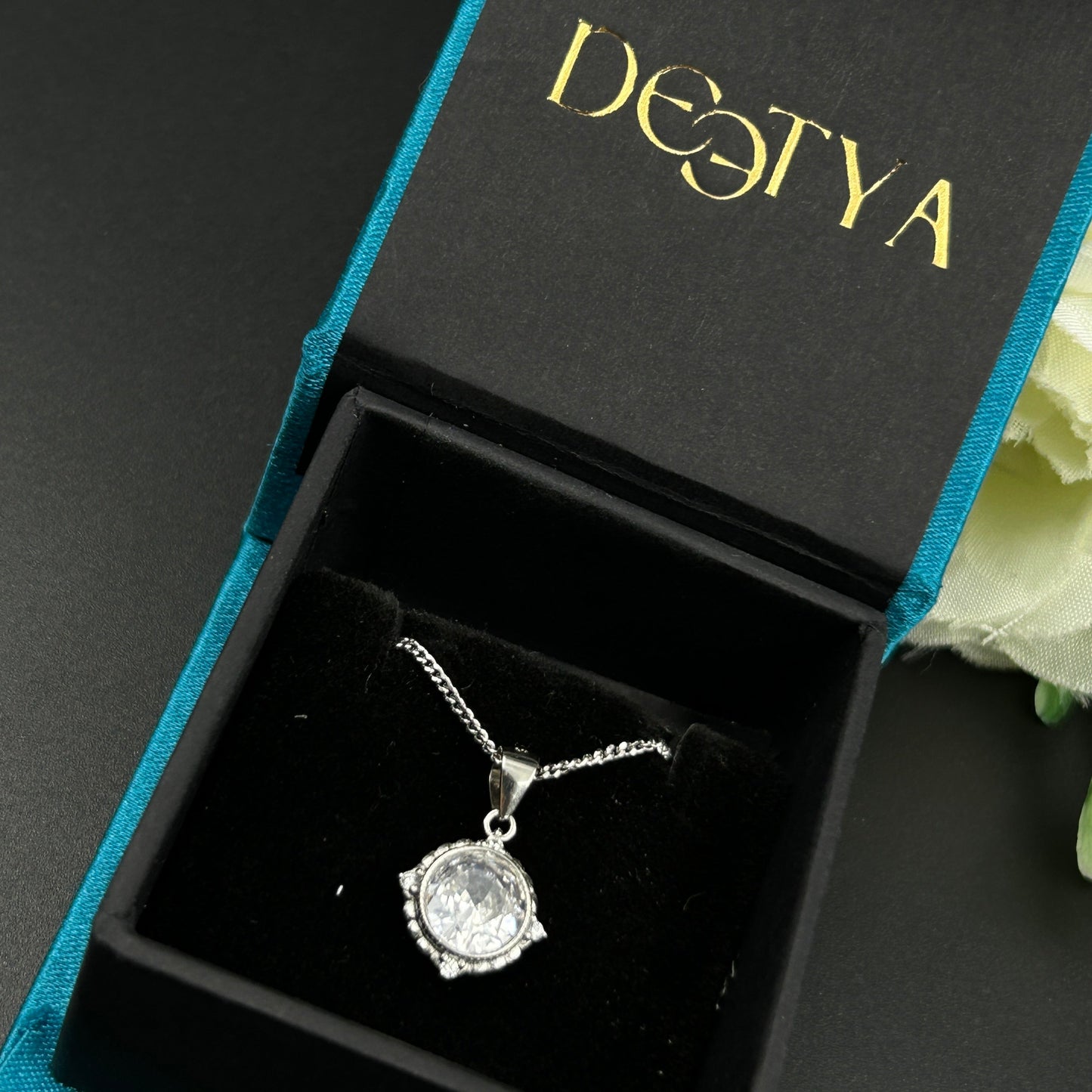 Silver Solitaire Pendant - Minimal Pendant (11)