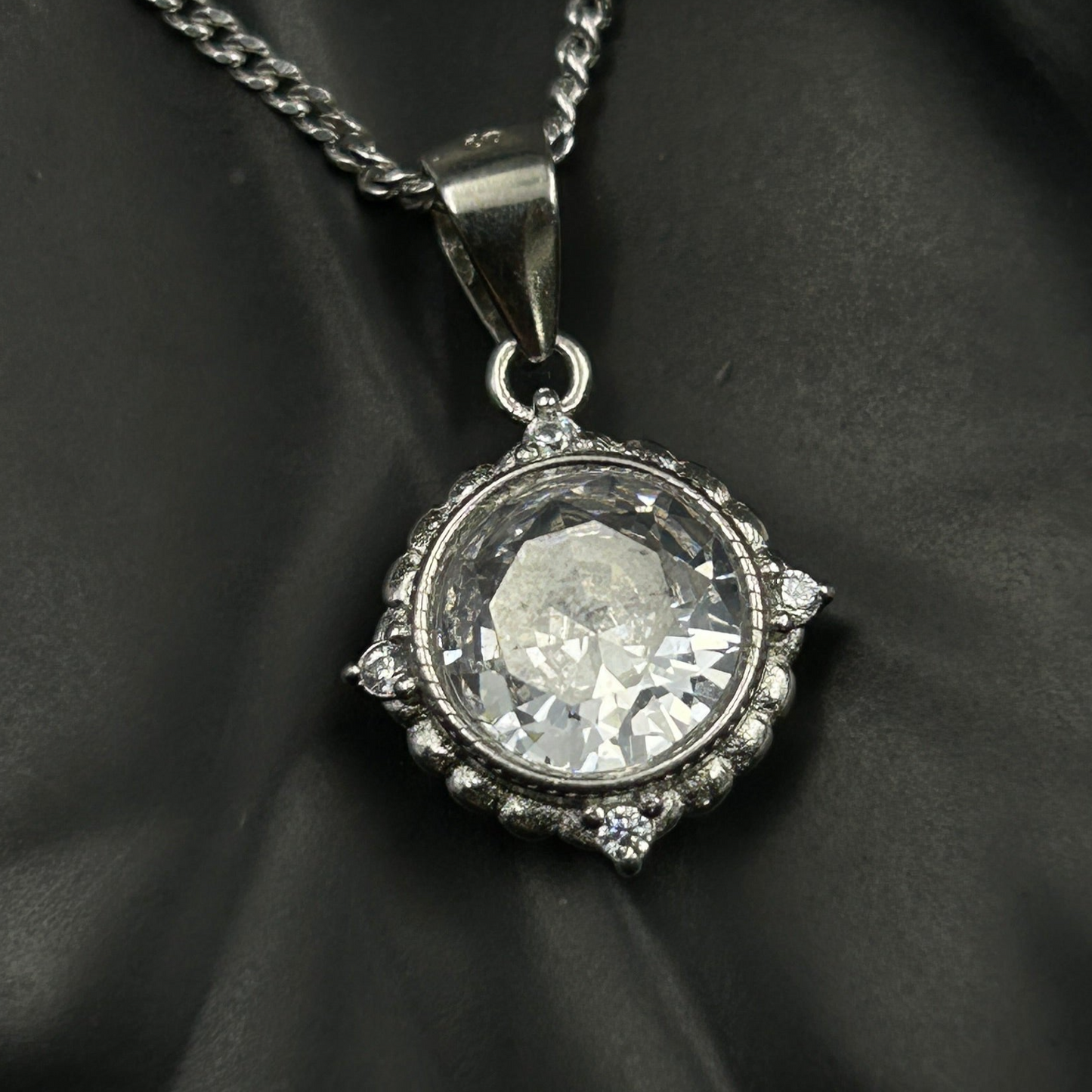 Silver Solitaire Pendant - Minimal Pendant (11)