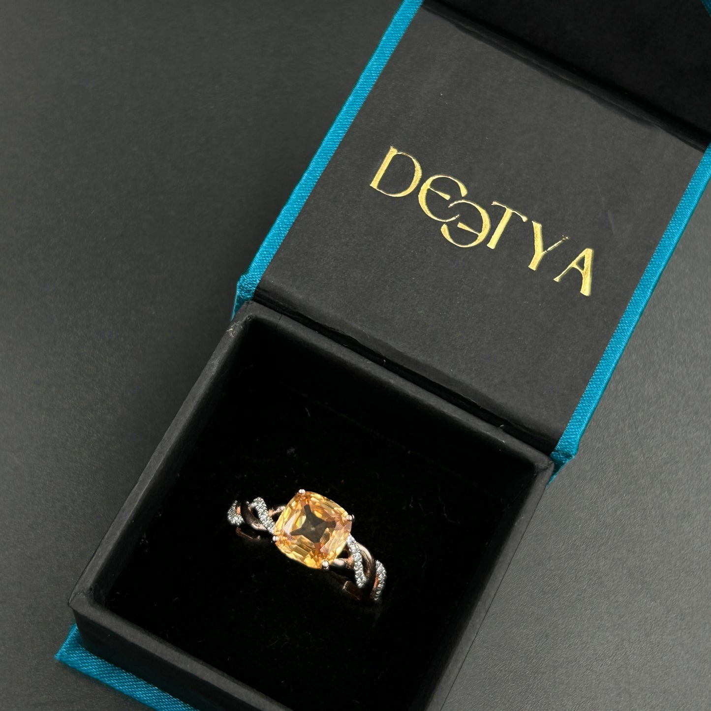 Women's Orange Sapphire - Silver Ring