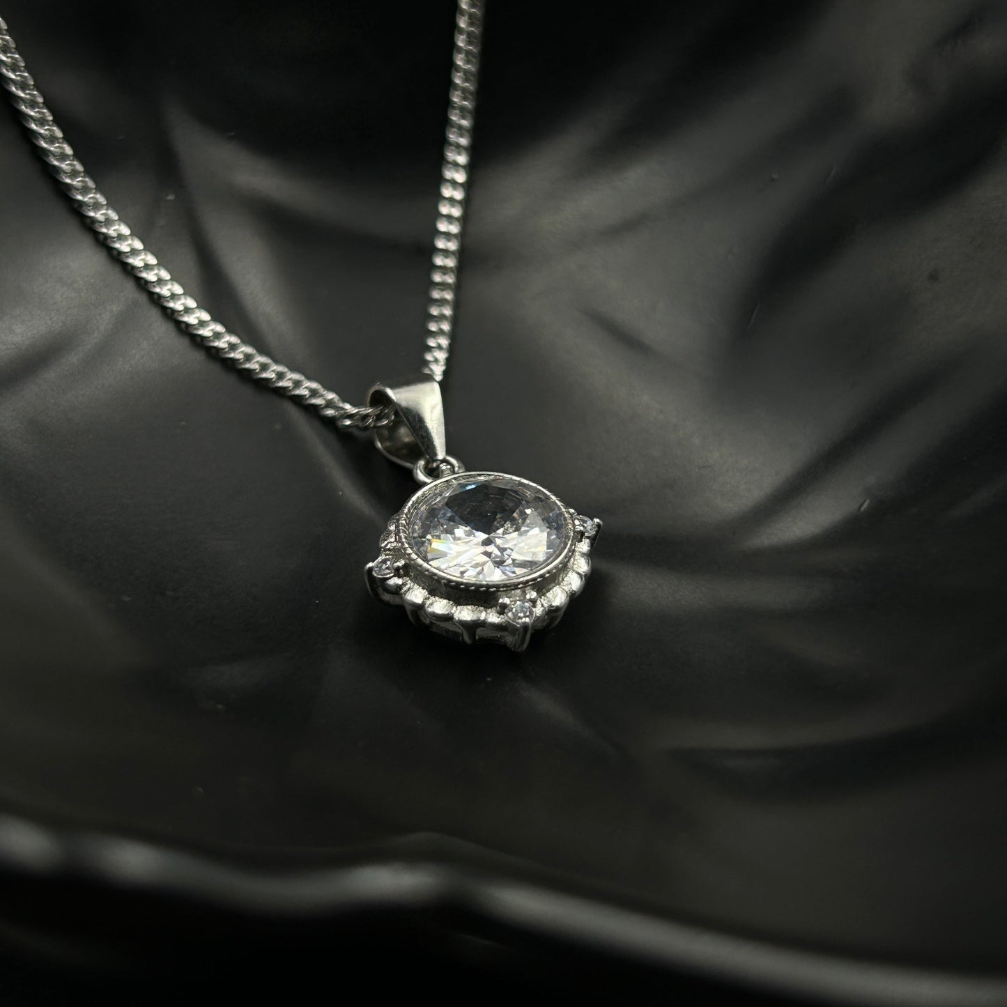 Silver Solitaire Pendant - Minimal Pendant (11)