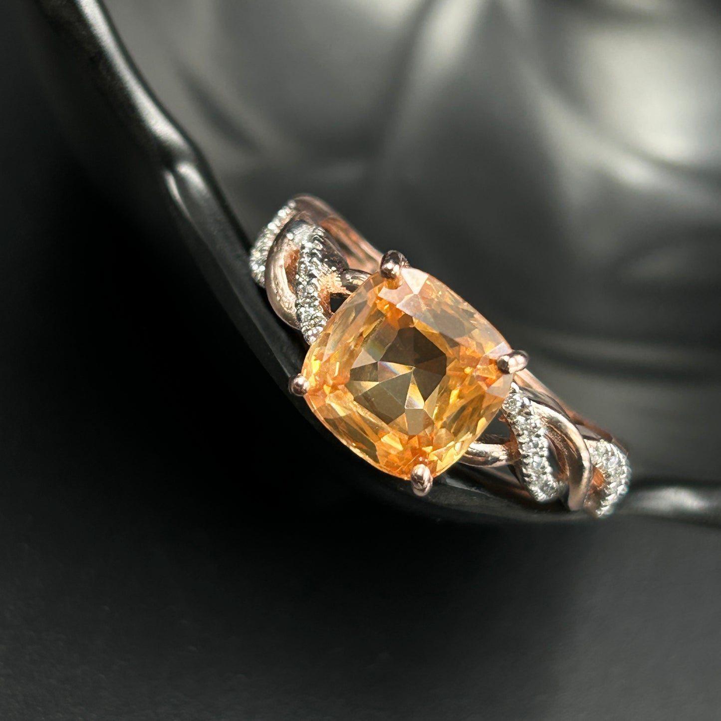 Women's Orange Sapphire - Silver Ring