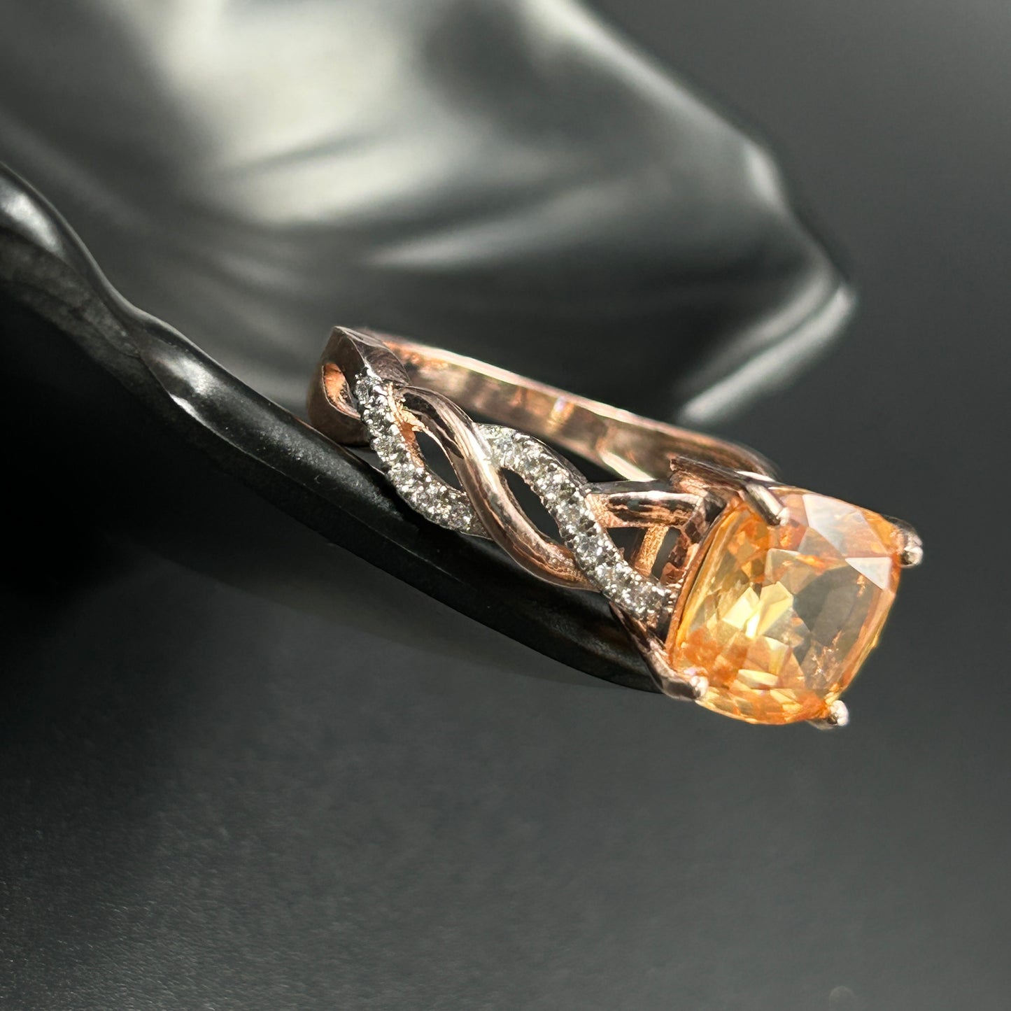 Women's Orange Sapphire - Silver Ring