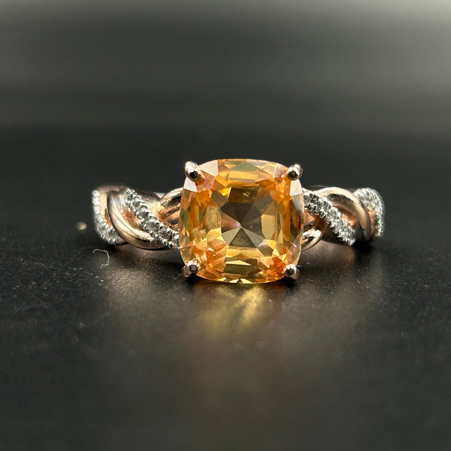 Women's Orange Sapphire - Silver Ring