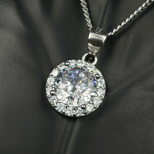 Silver Solitaire Pendant - Minimal Pendant (12)