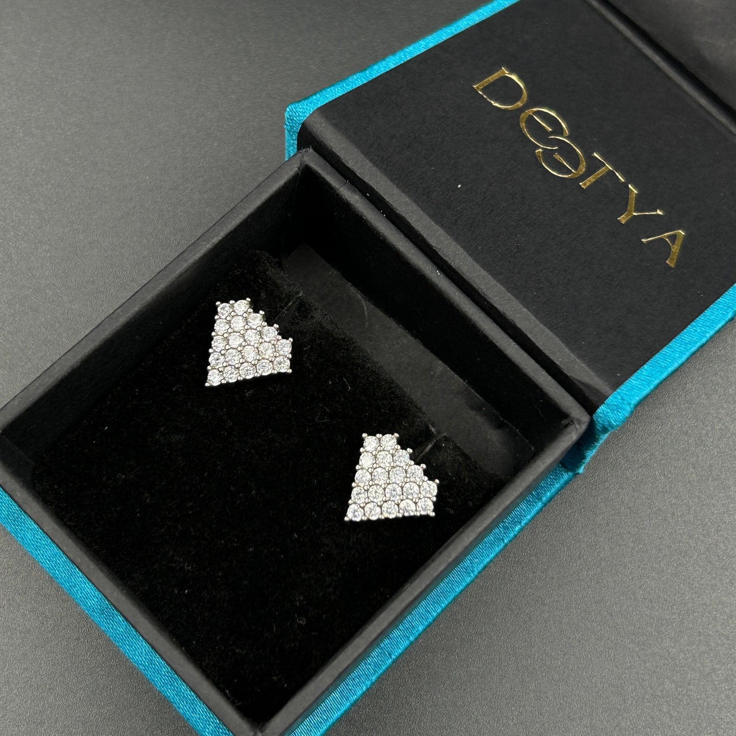 Diamond Heart Earring - 92.5 Silver