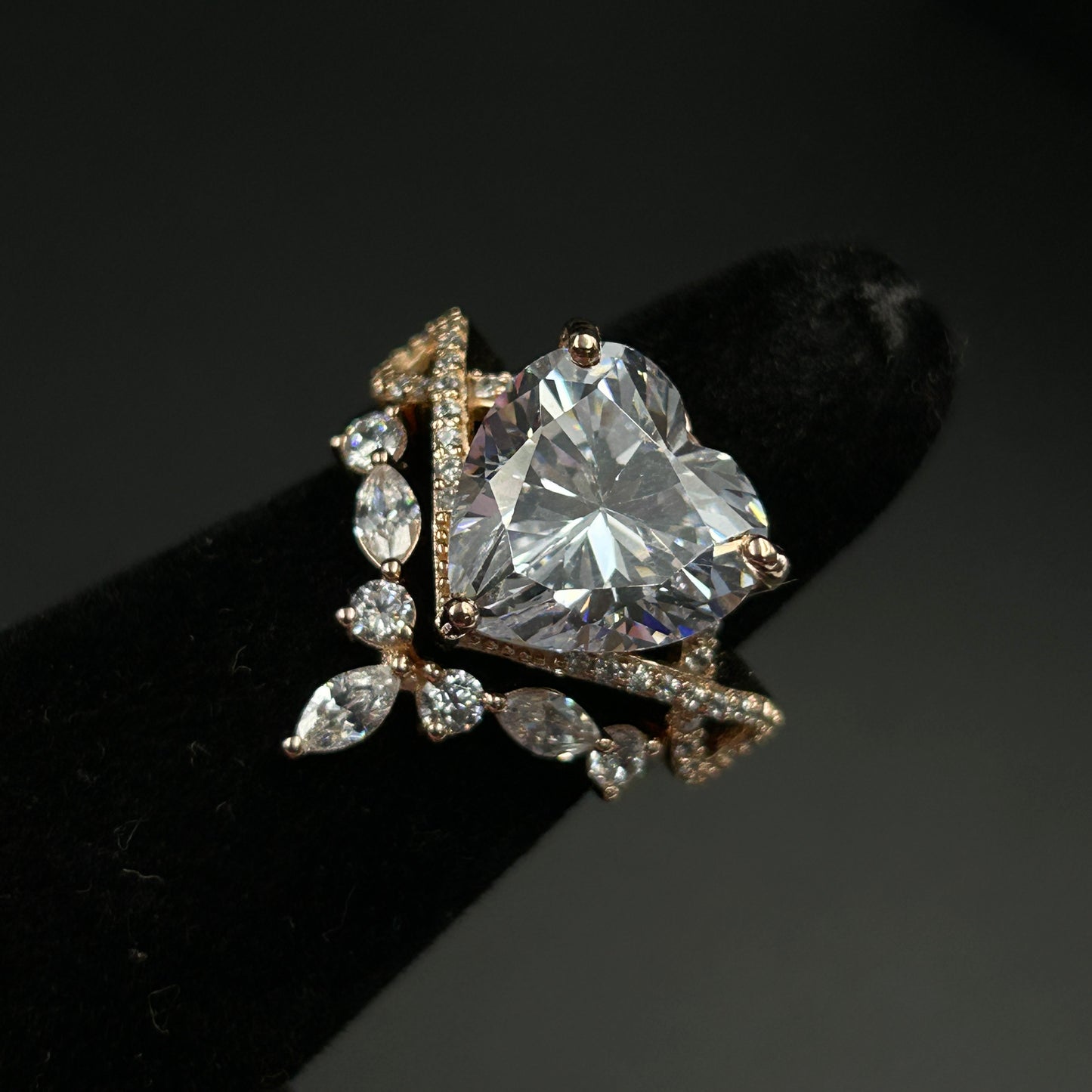 Bridal Ring Set - Women's Silver Heart Ring