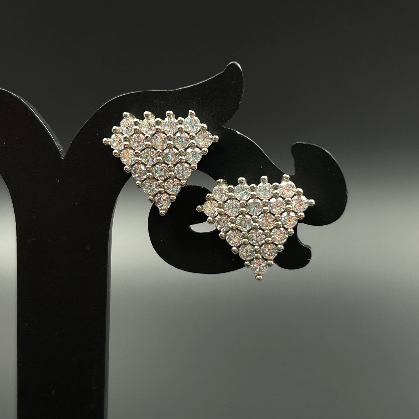 Diamond Heart Earring - 92.5 Silver