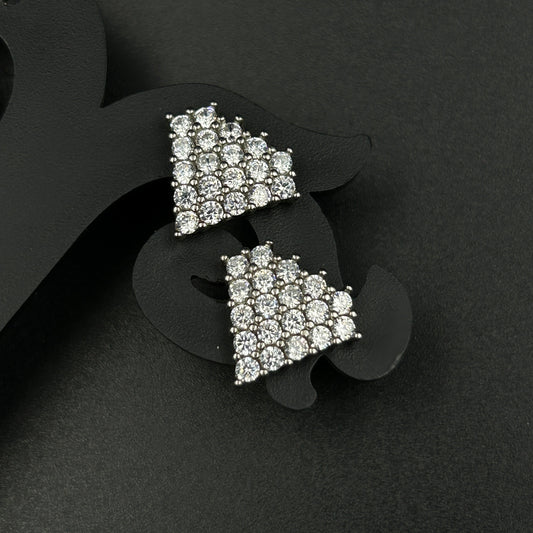 Diamond Heart Earring - 92.5 Silver