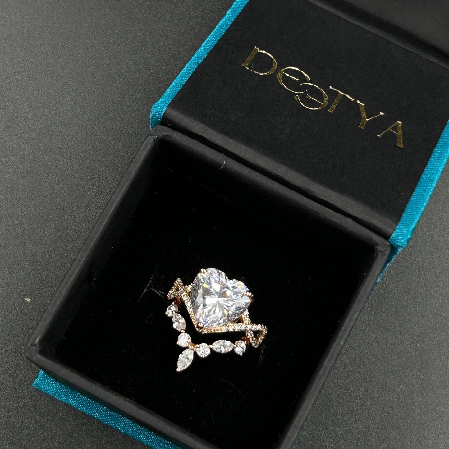 Bridal Ring Set - Women's Silver Heart Ring