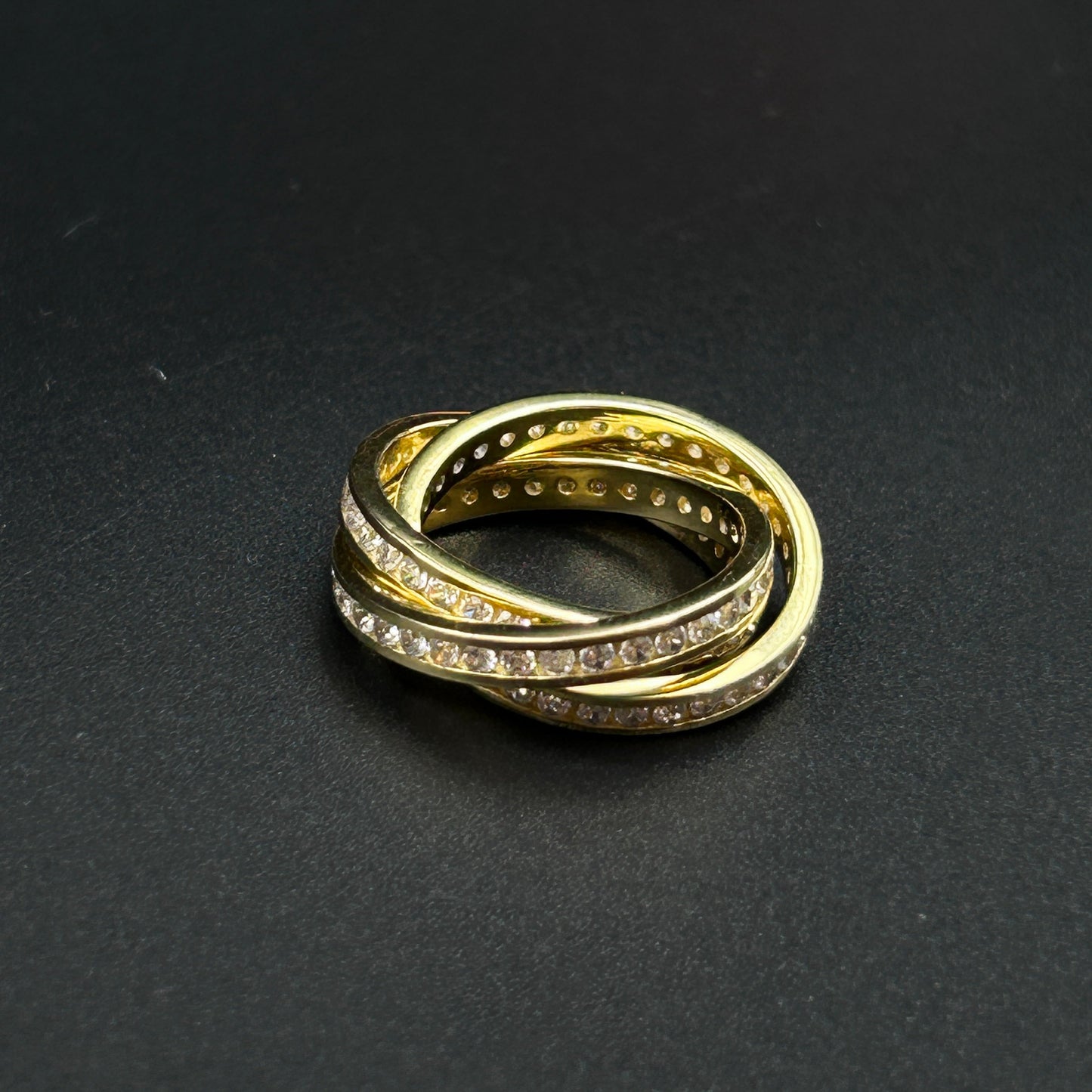 Yellow Gold TRINITY Ring - Pure Silver