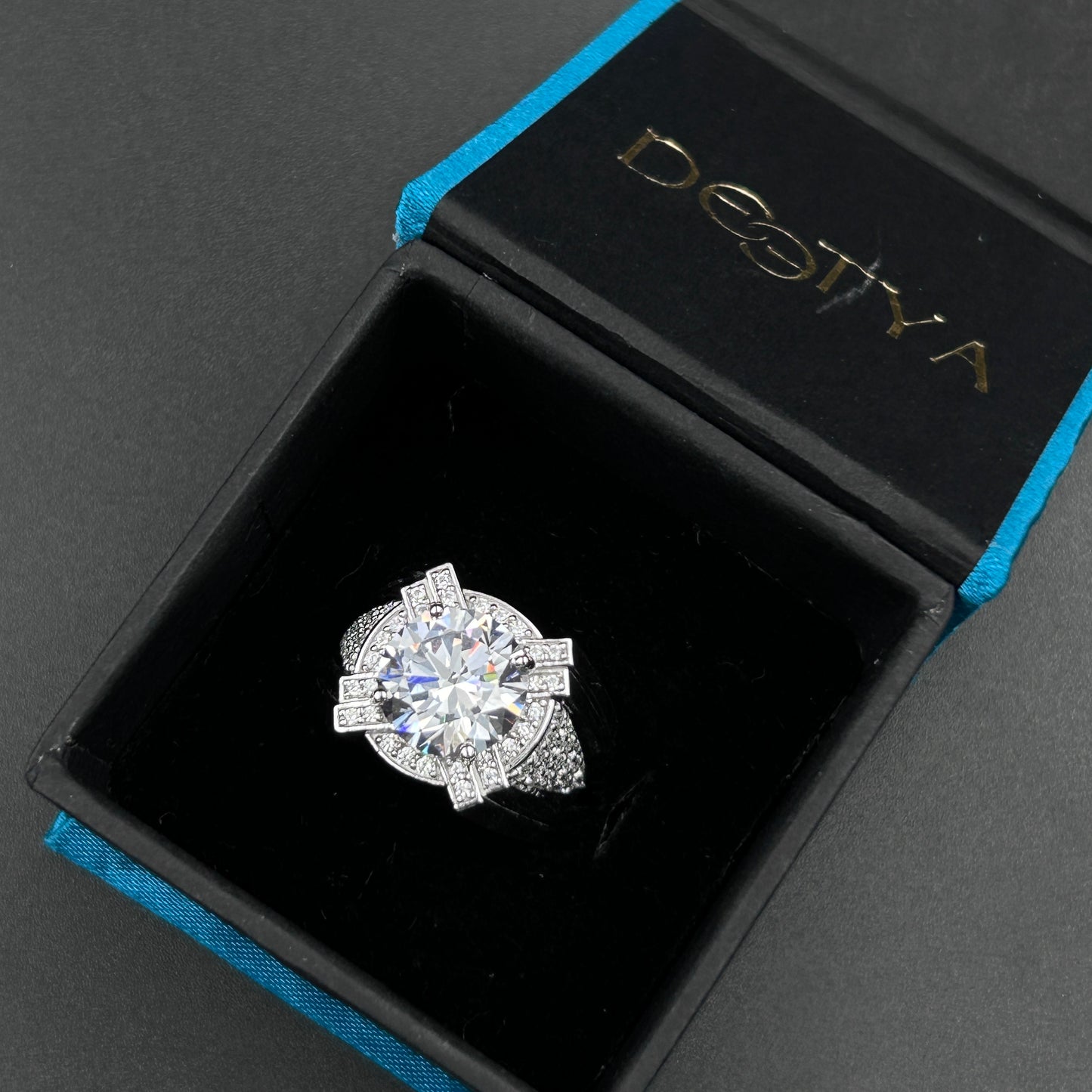 Diamond Men's Silver Ring