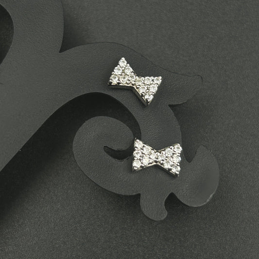 BOW Earrings - Minimal Silver Earrings