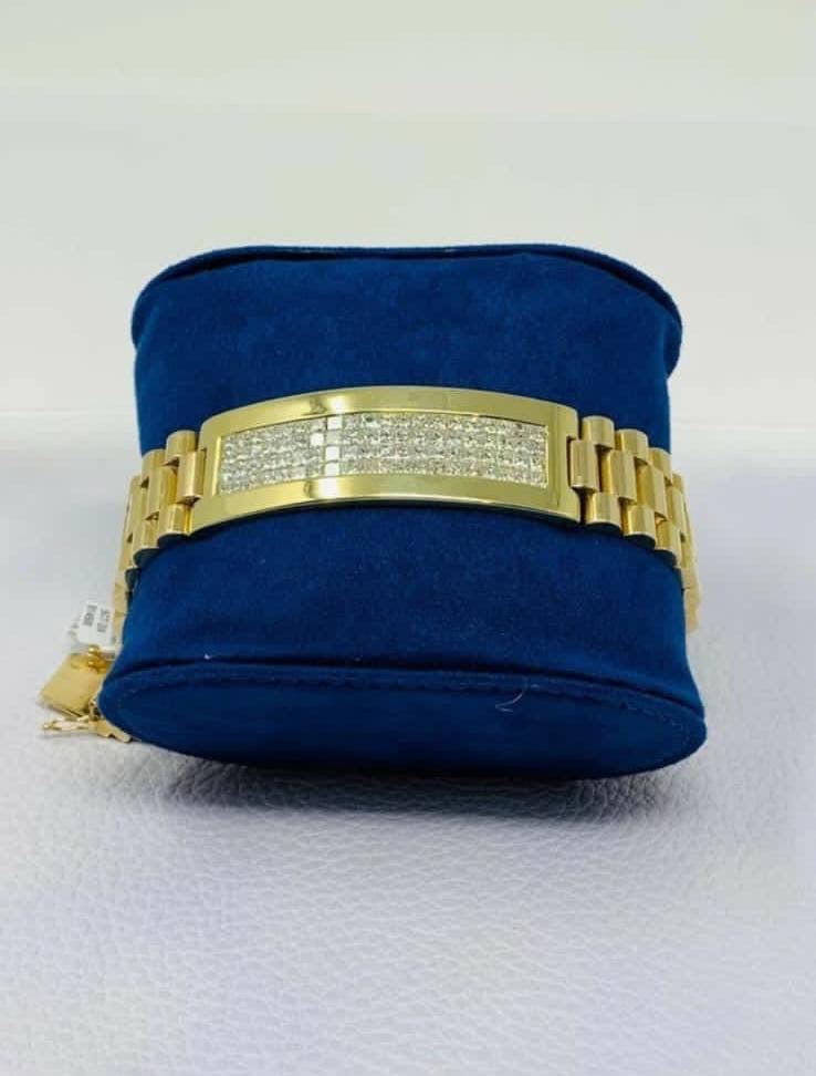 10ct Real Moissanites 14k Yellow Gold Plated on 925 Silver 7.25 Inch shipping charges