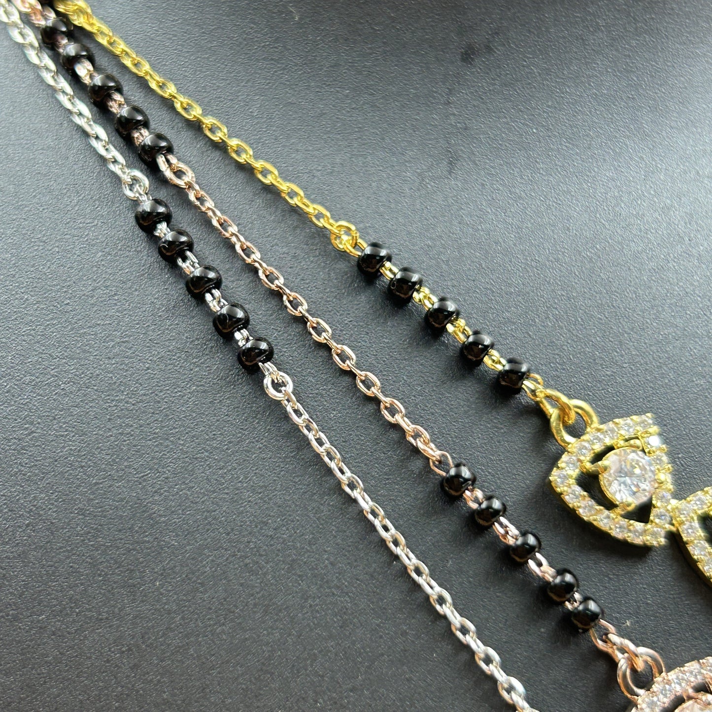 Trillion Cut Silver Mangalsutra