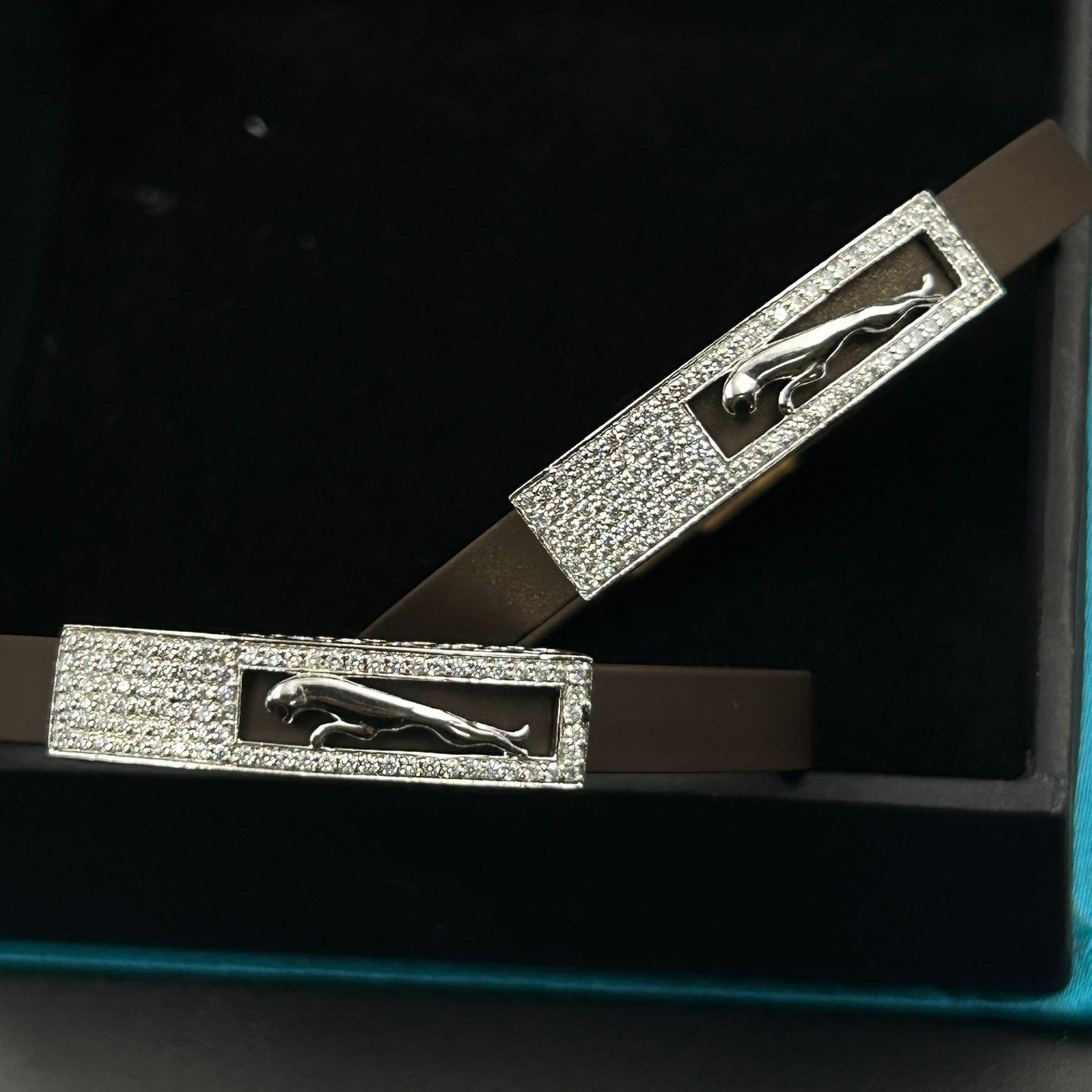 Pure Silver Couple Bracelet/Band - Brown Band