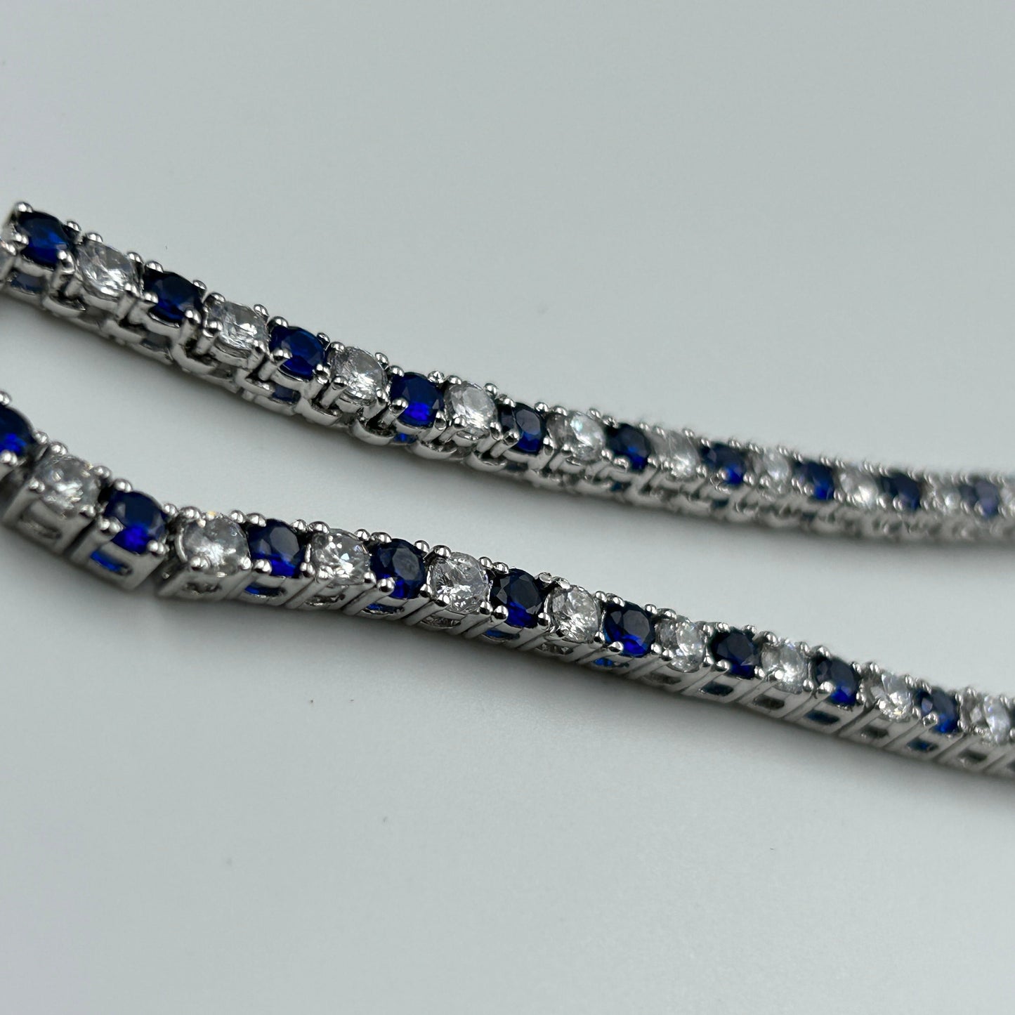 Blue Sapphire Necklace - Silver Necklace
