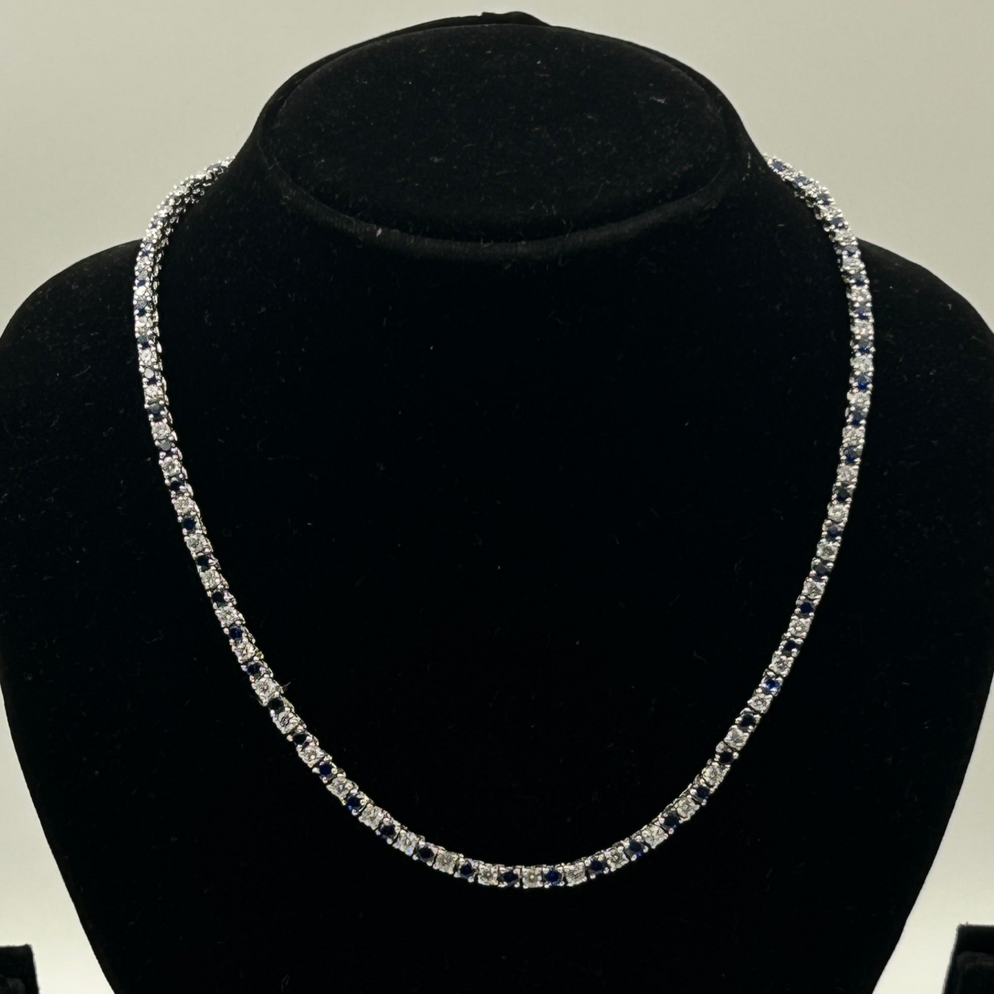 Blue Sapphire Necklace - Silver Necklace