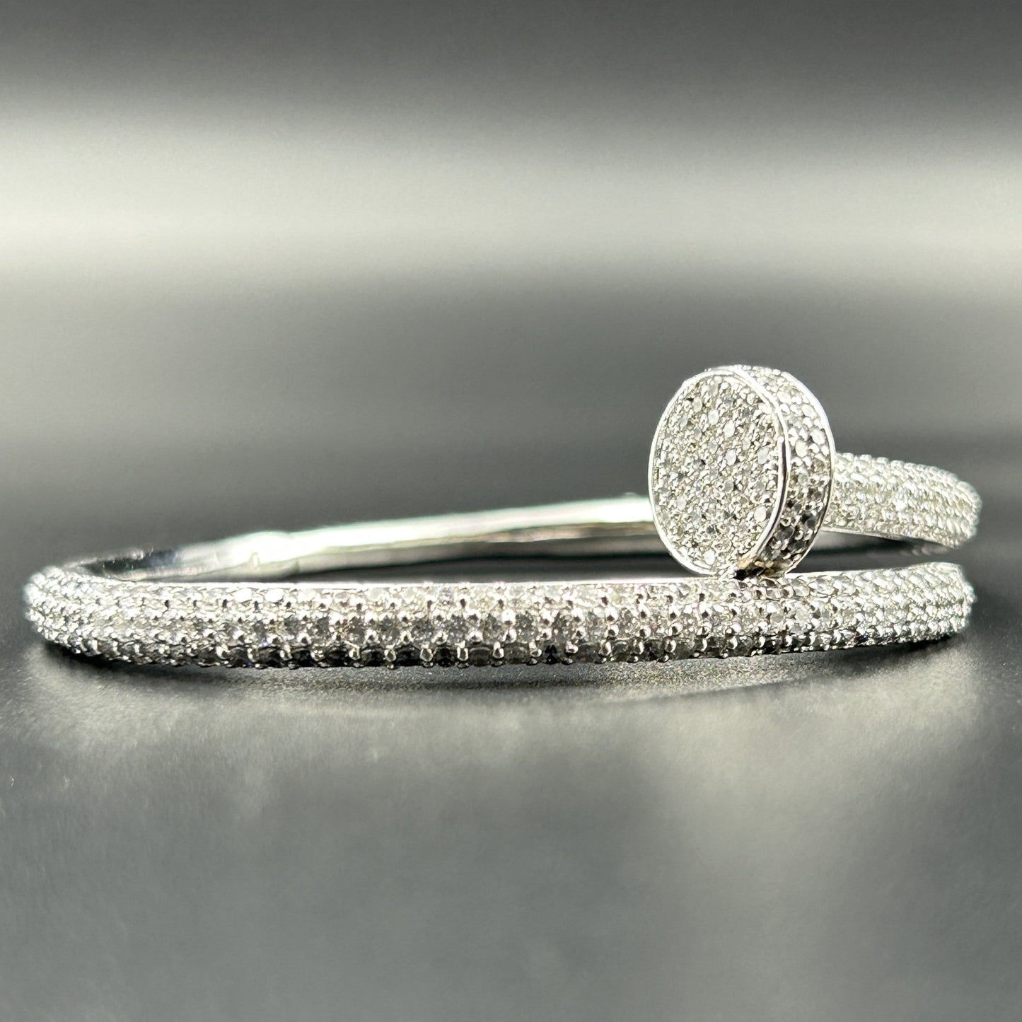 Silver Nail Bracelet - Diamond Nail Bracelet