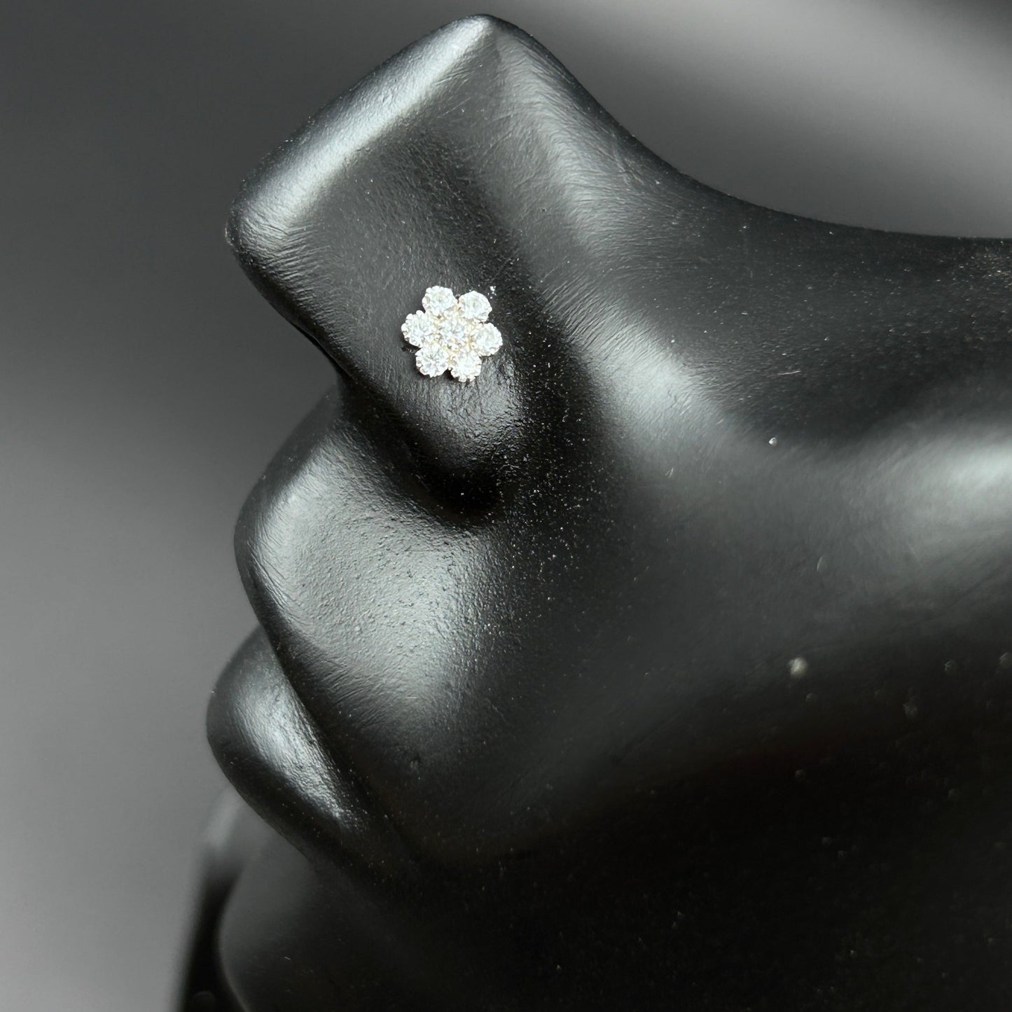 Silver Nose Pin - Flower Nose Pin