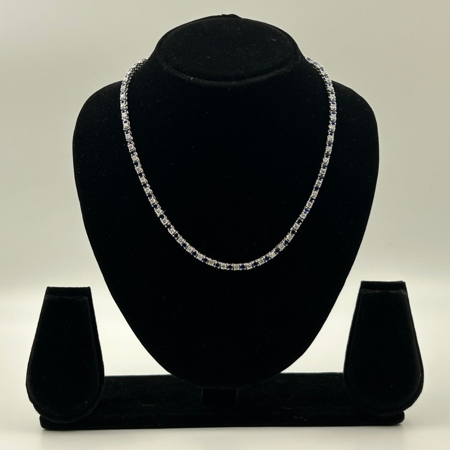 Blue Sapphire Necklace - Silver Necklace