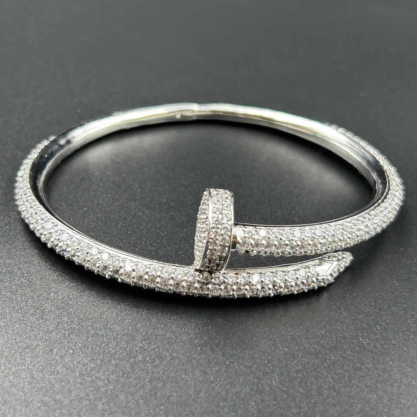 Silver Nail Bracelet - Diamond Nail Bracelet