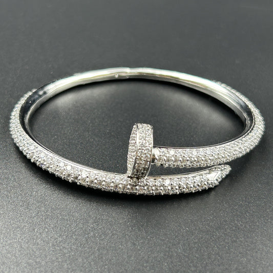 Silver Nail Bracelet - Diamond Nail Bracelet