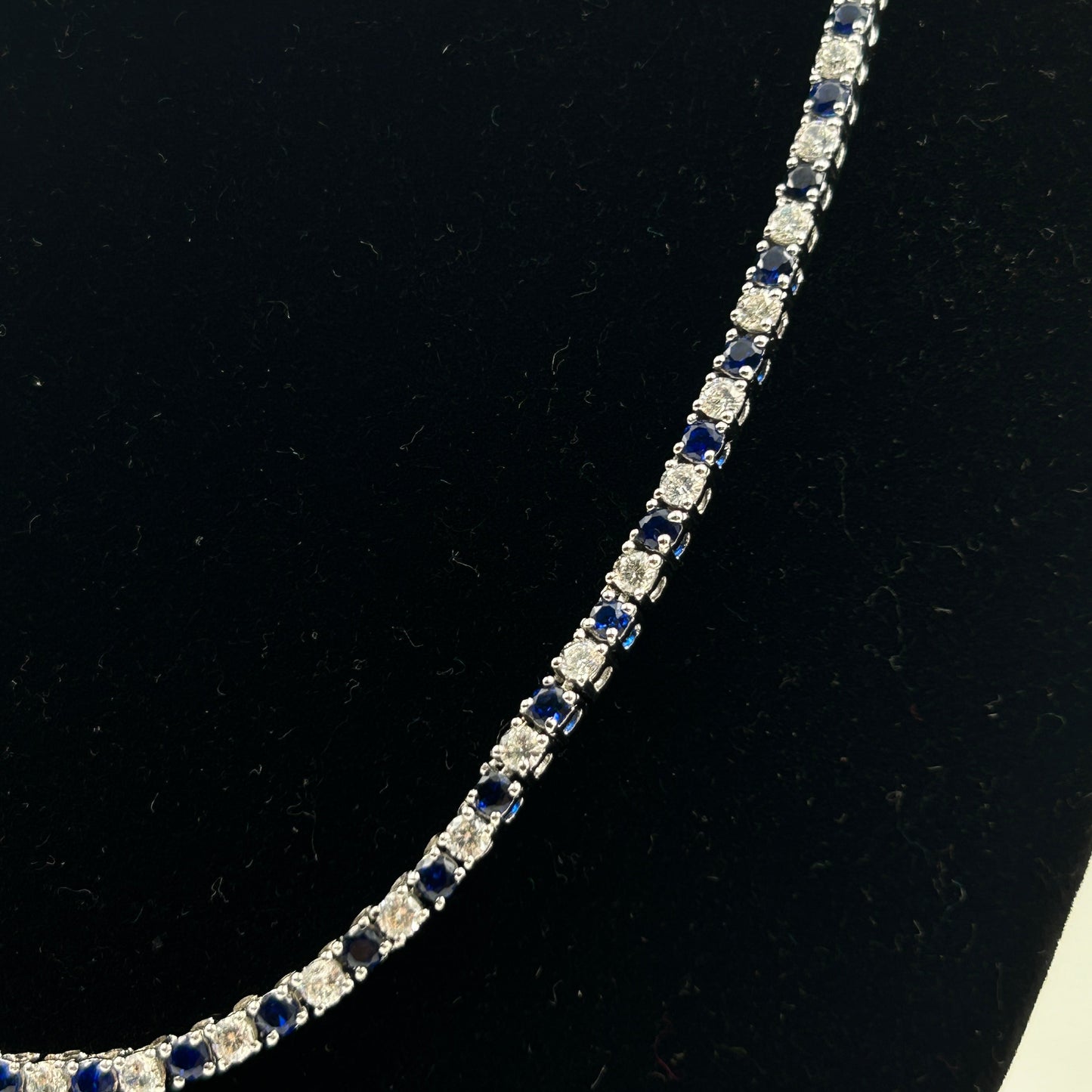 Blue Sapphire Necklace - Silver Necklace