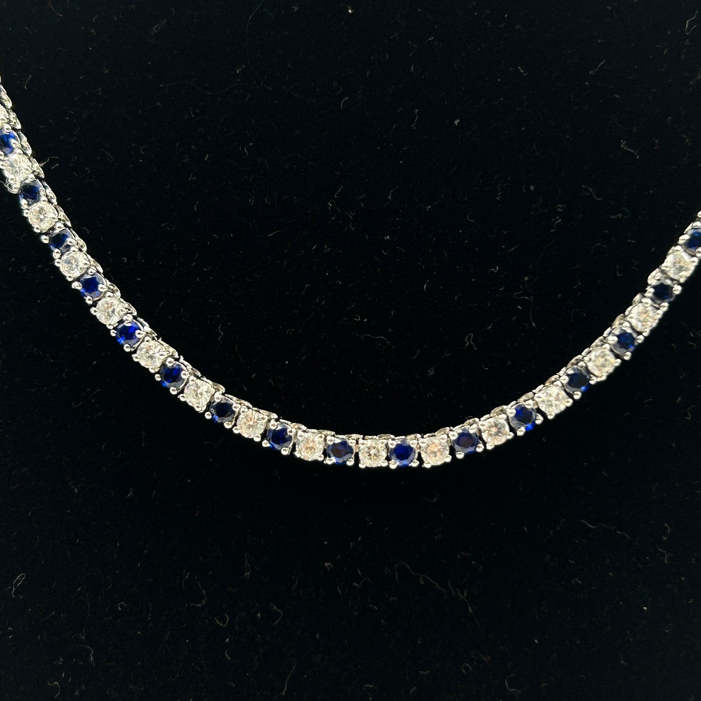 Blue Sapphire Necklace - Silver Necklace