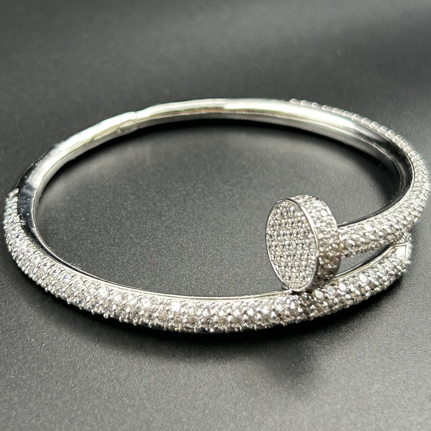 Silver Nail Bracelet - Diamond Nail Bracelet