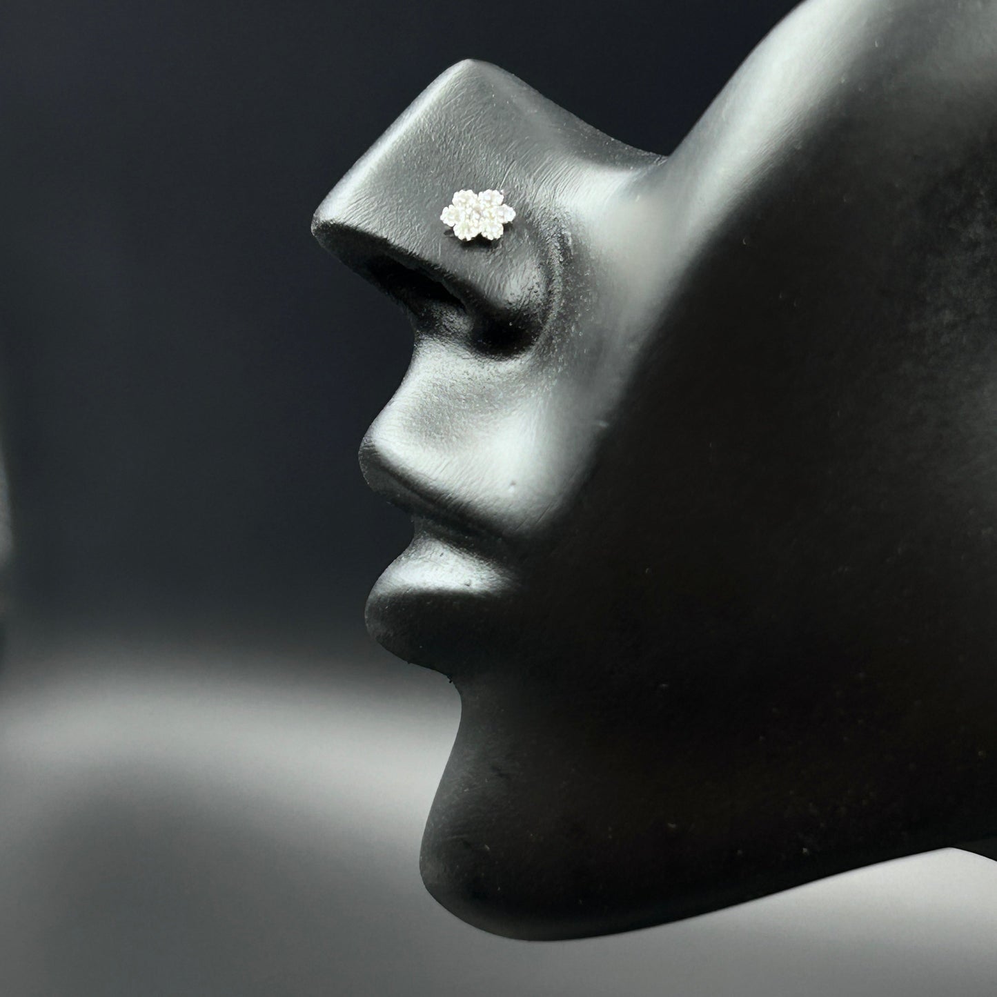 Silver Nose Pin - Flower Nose Pin