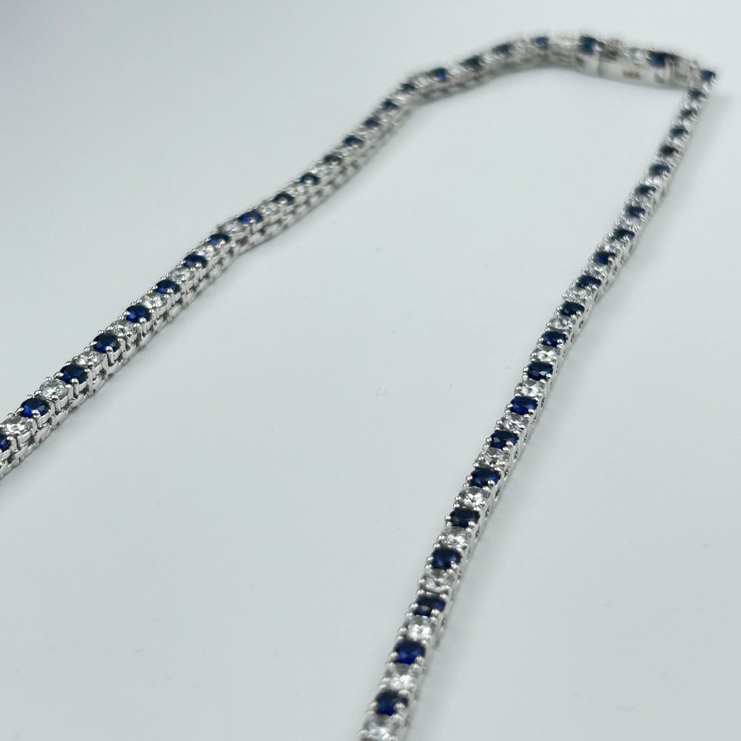 Blue Sapphire Necklace - Silver Necklace