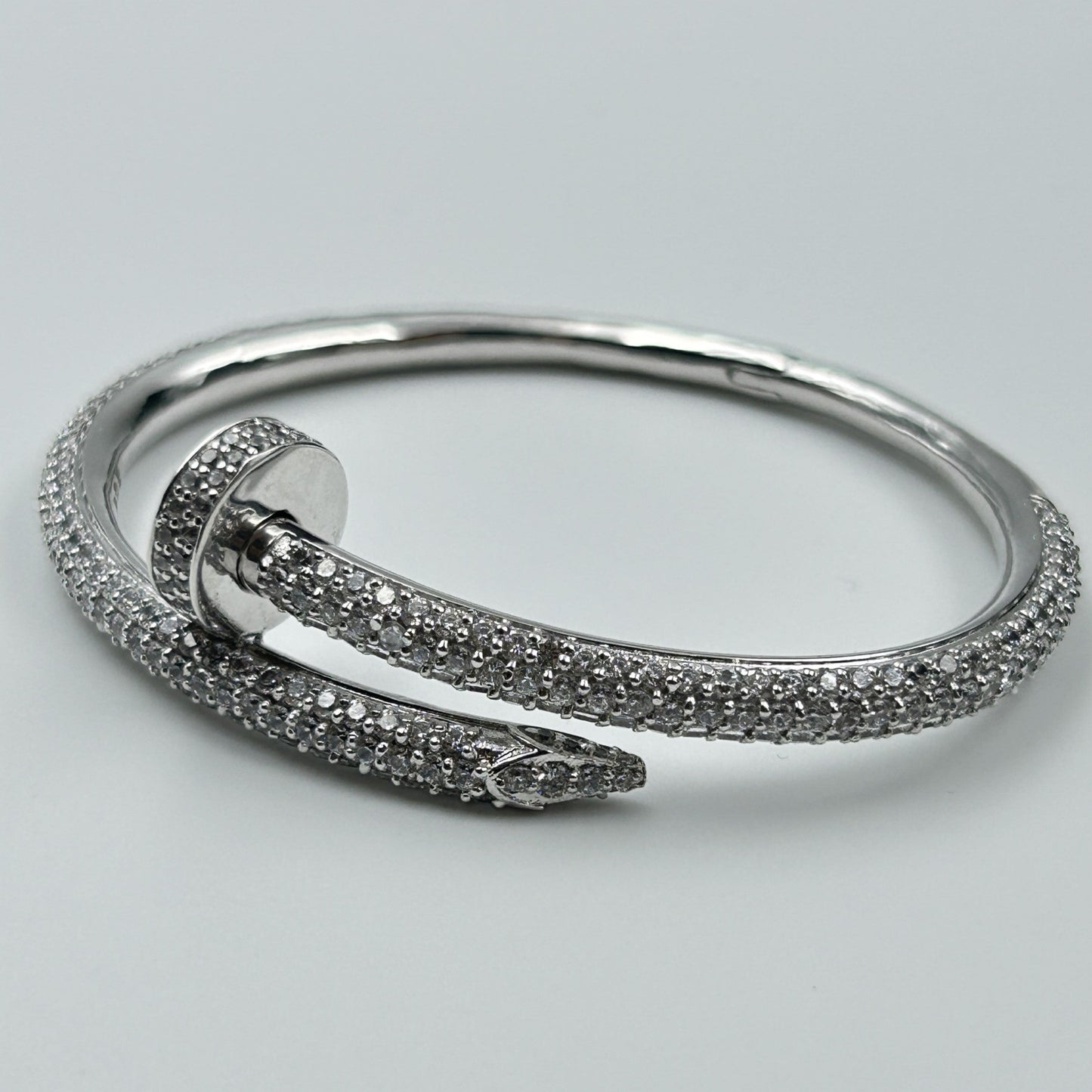 Silver Nail Bracelet - Diamond Nail Bracelet