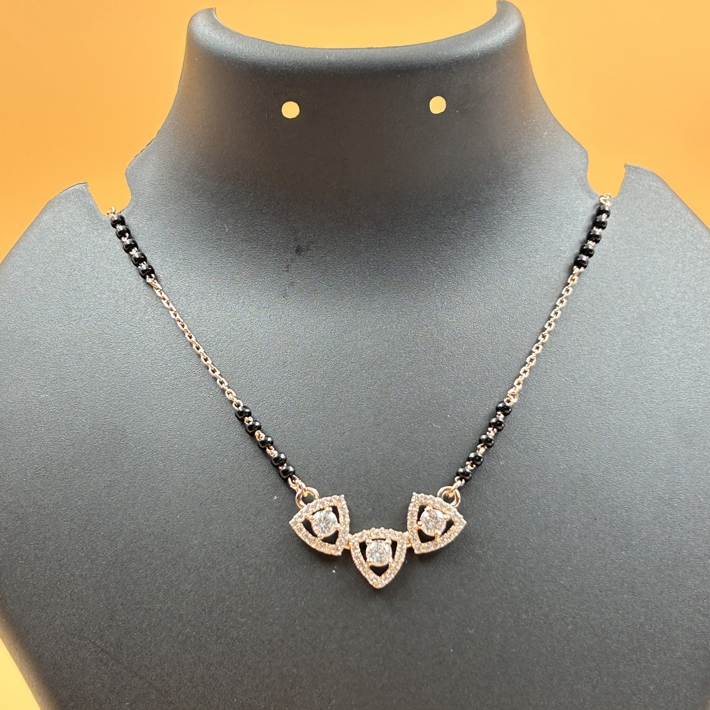 Trillion Cut Silver Mangalsutra