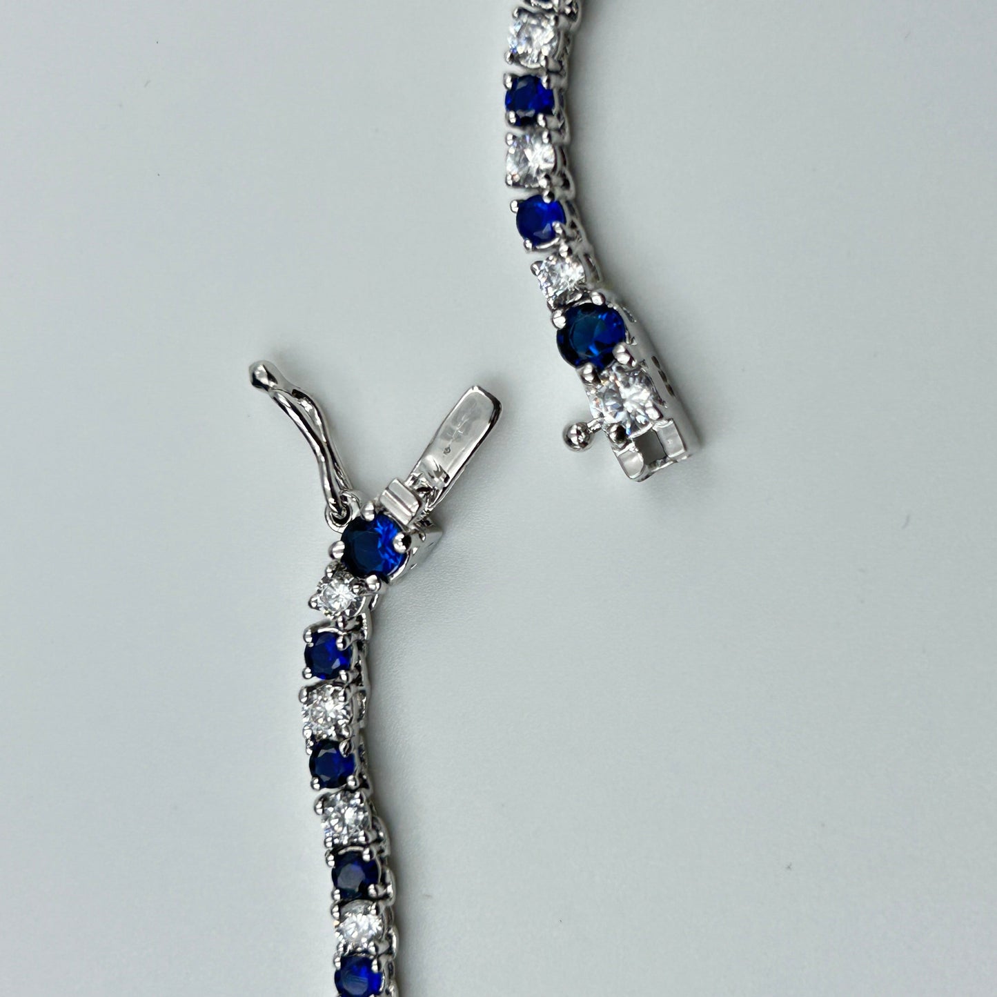 Blue Sapphire Necklace - Silver Necklace