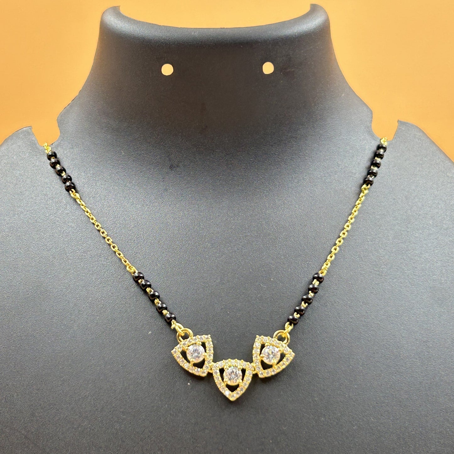 Trillion Cut Silver Mangalsutra