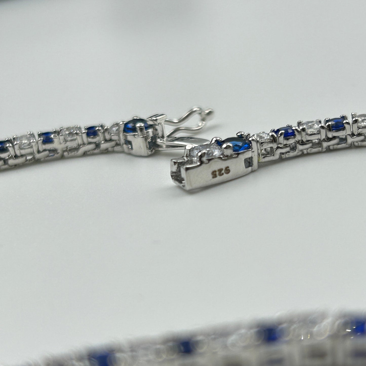 Blue Sapphire Necklace - Silver Necklace