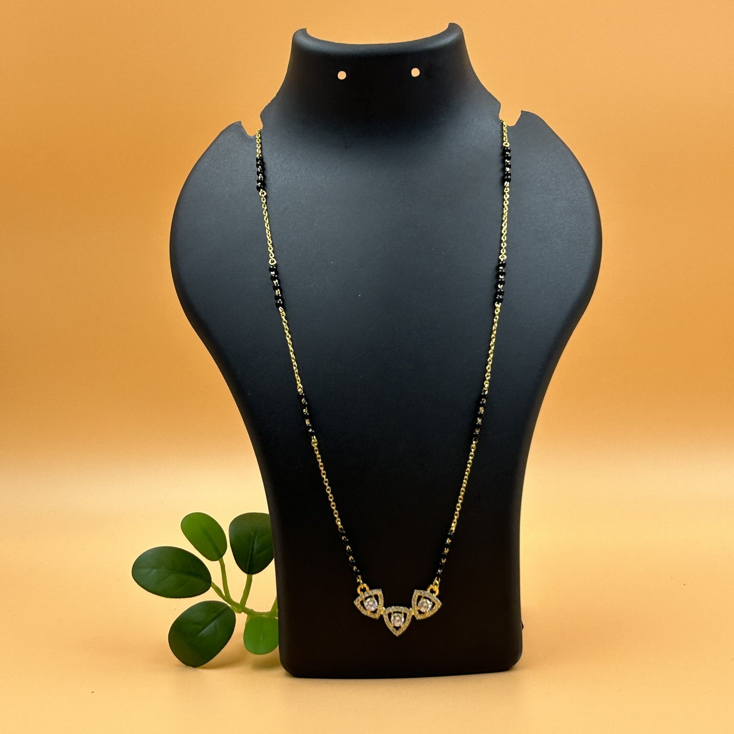 Trillion Cut Silver Mangalsutra