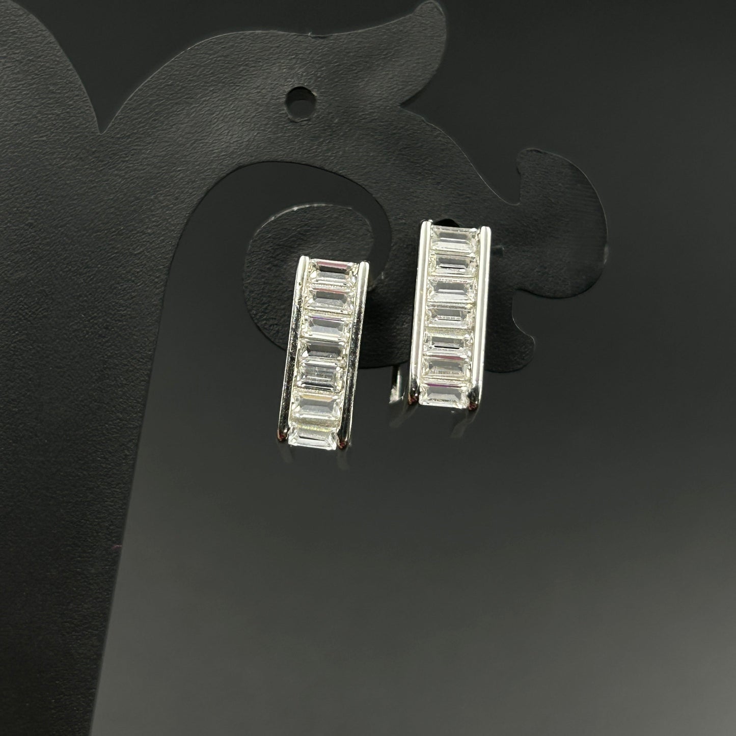 White Gold Bali Type Earring - Pure Silver