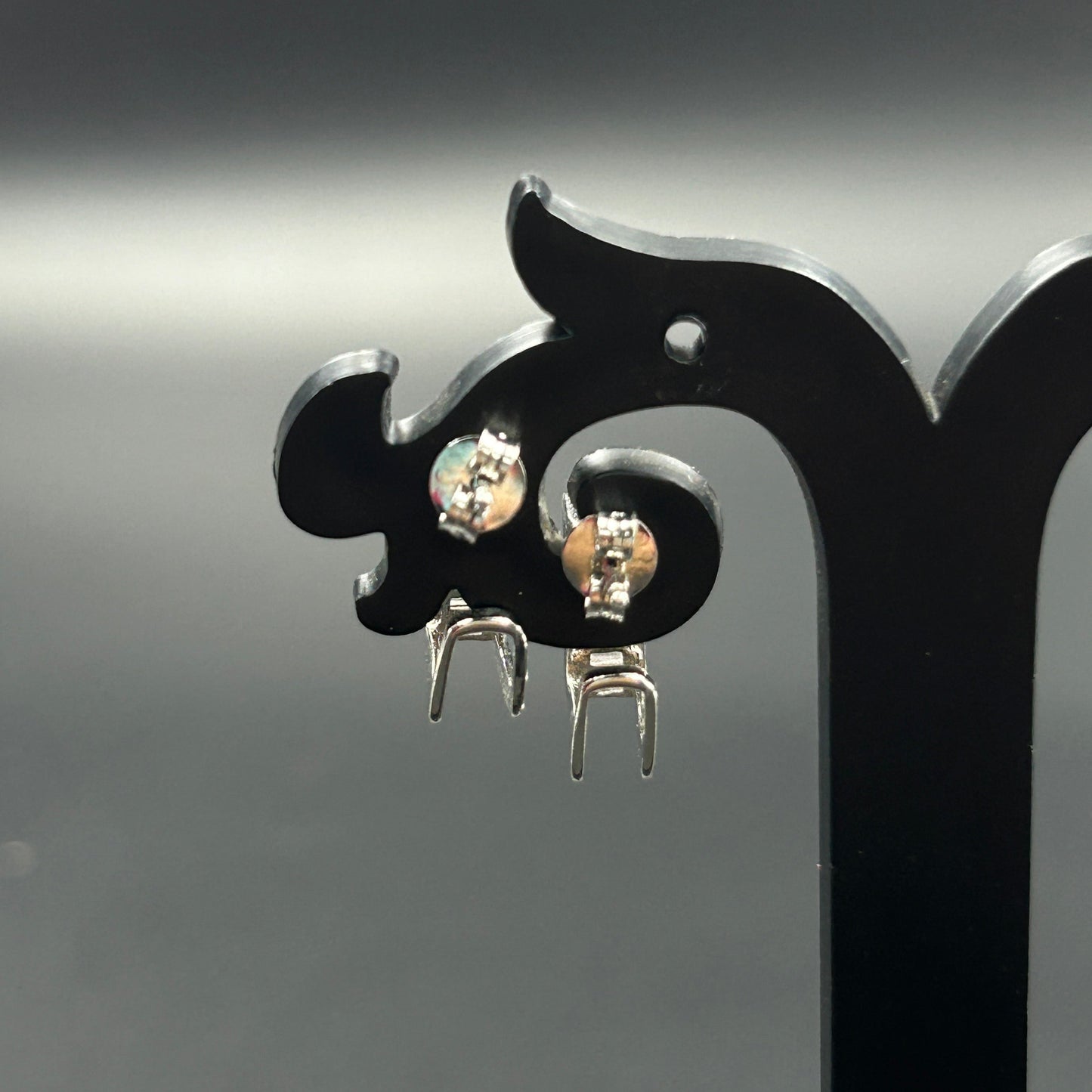 White Gold Bali Type Earring - Pure Silver