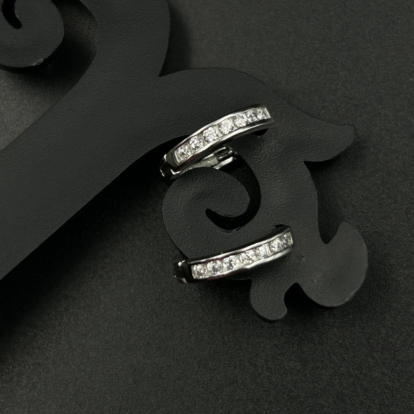 Diamond Bali - Silver Hoop Earring