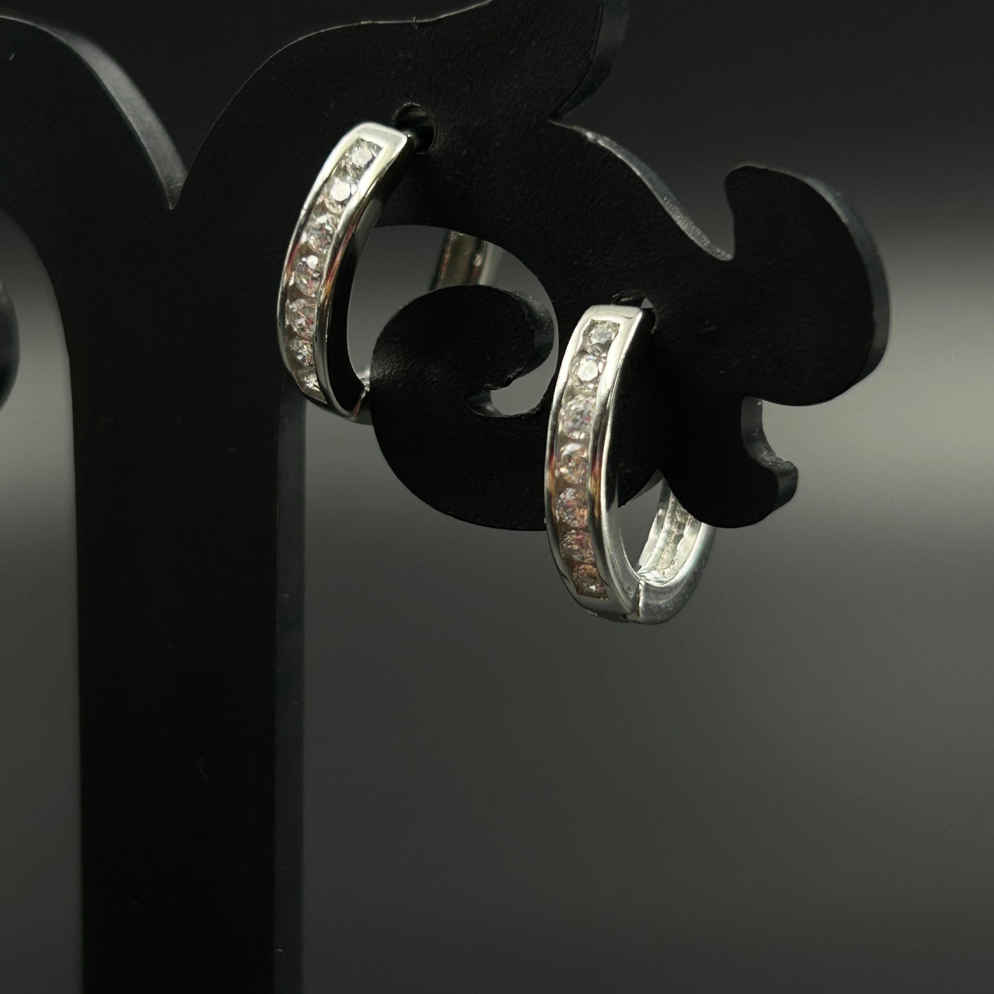 Diamond Bali - Silver Hoop Earring
