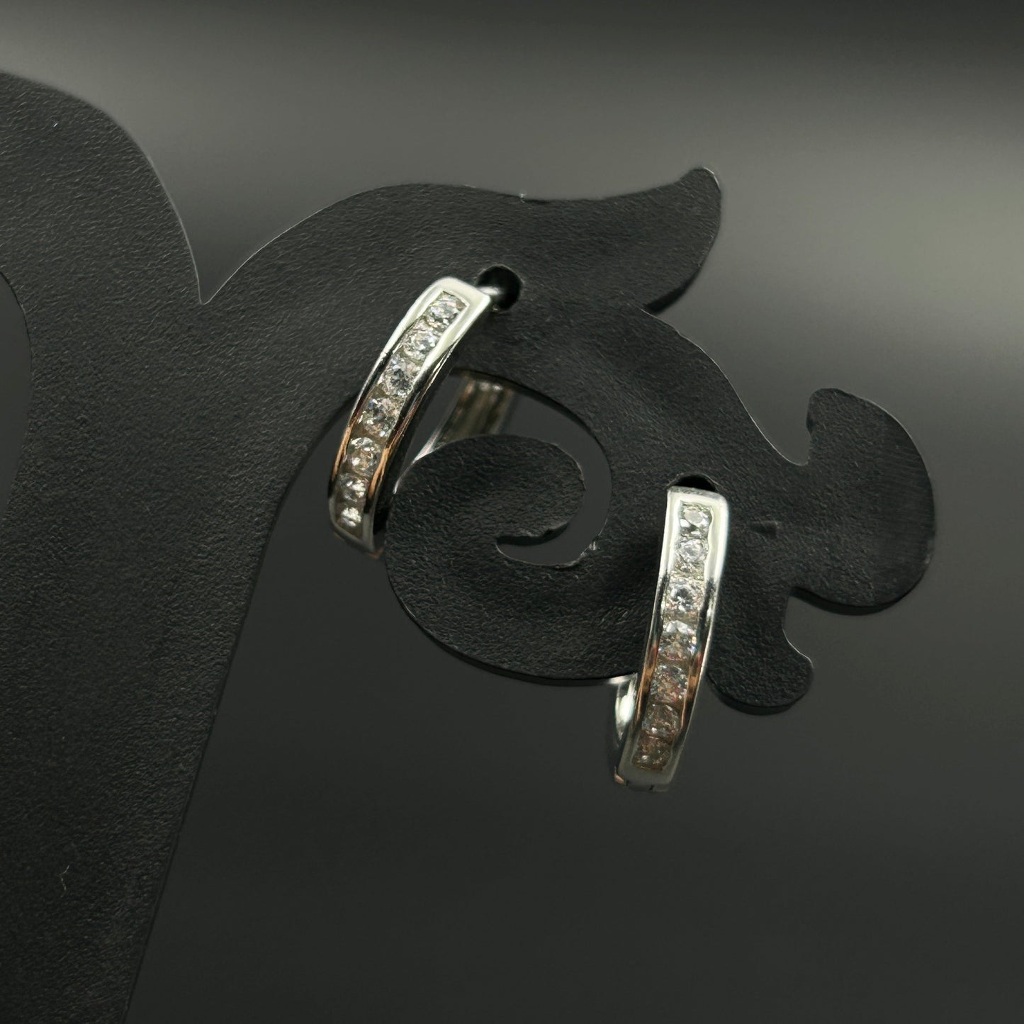 Diamond Bali - Silver Hoop Earring