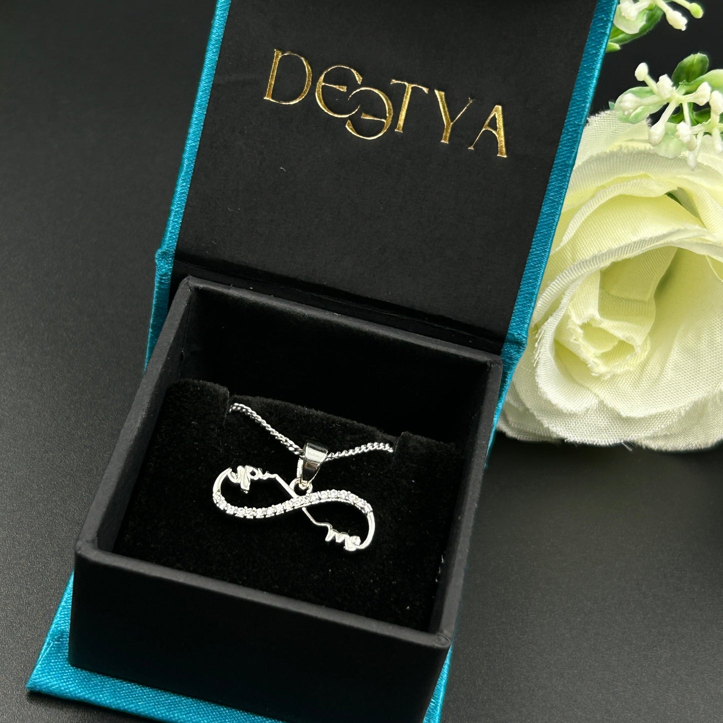 Women's Silver Infinity You and Me Pendant (10)