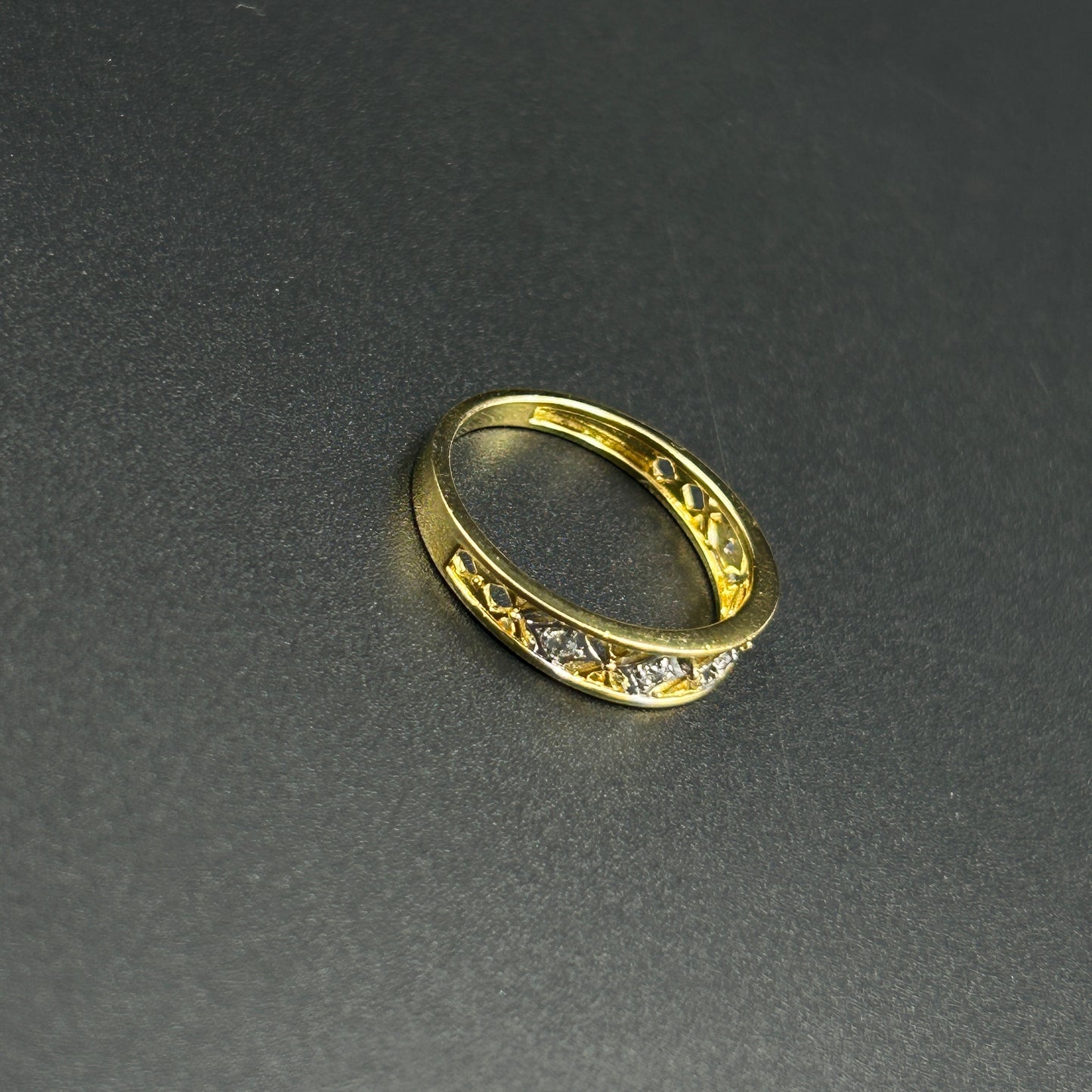 Diamond Silver Yellow Band
