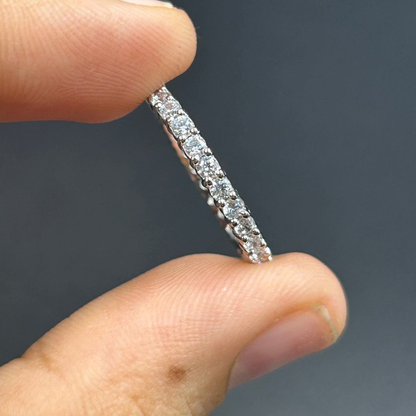 Full Eternity White Band - Silver Band