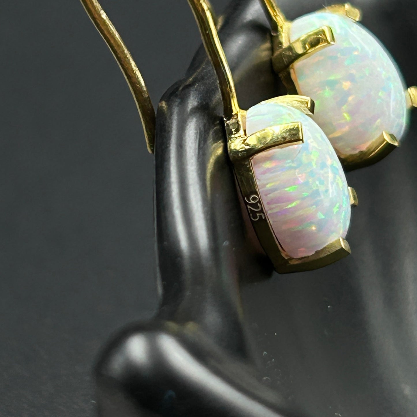 Fire Opal Minimal Earring - 925 Silver Earring